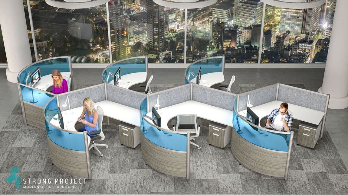 Modern cubicles without personal spaces